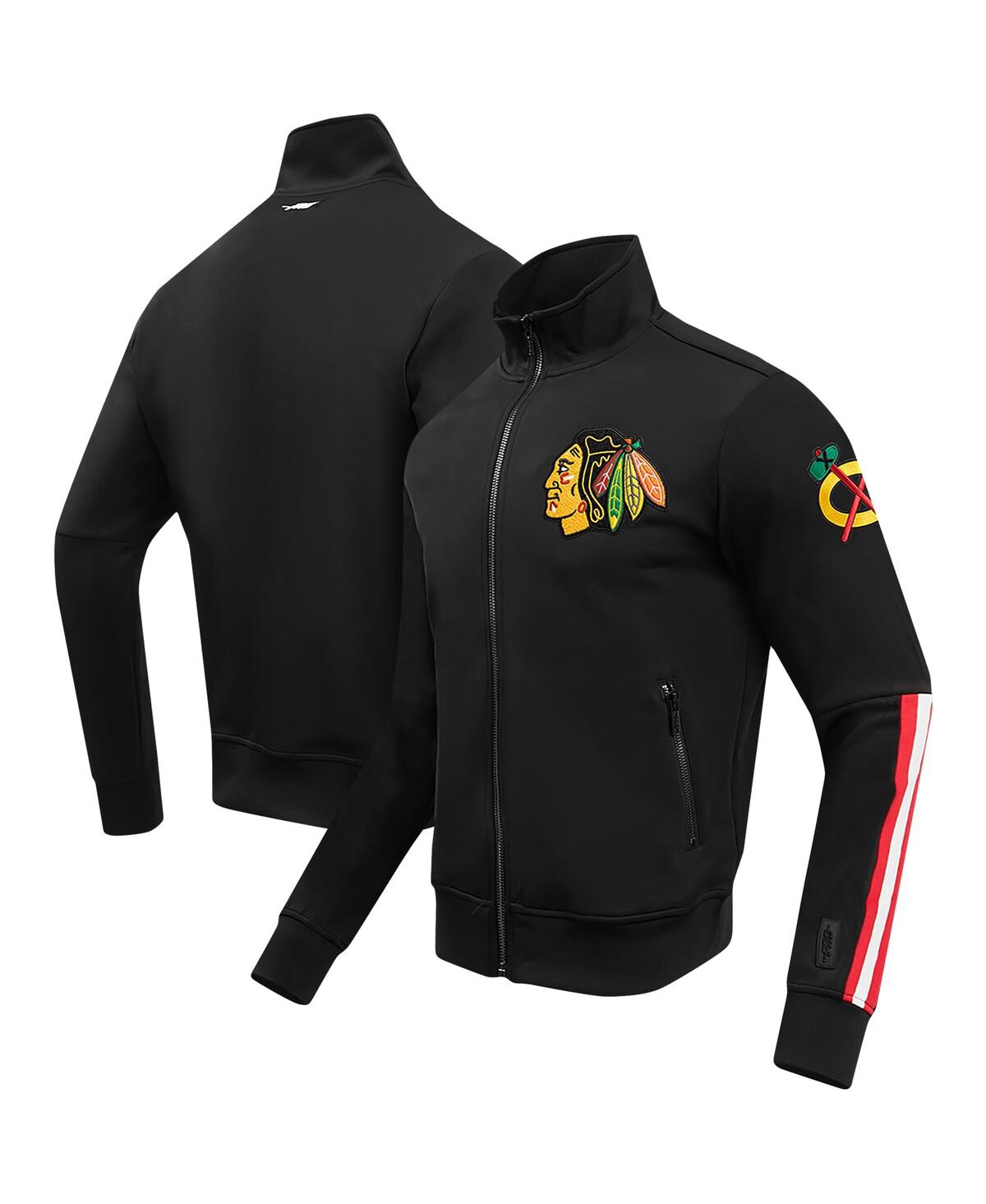 Pro Standard Men's  Black Chicago Blackhawks Classic Chenille Full-zip Track Jacket