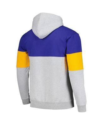 Men's Royal Golden State Warriors Contrast Pieced Pullover Hoodie
