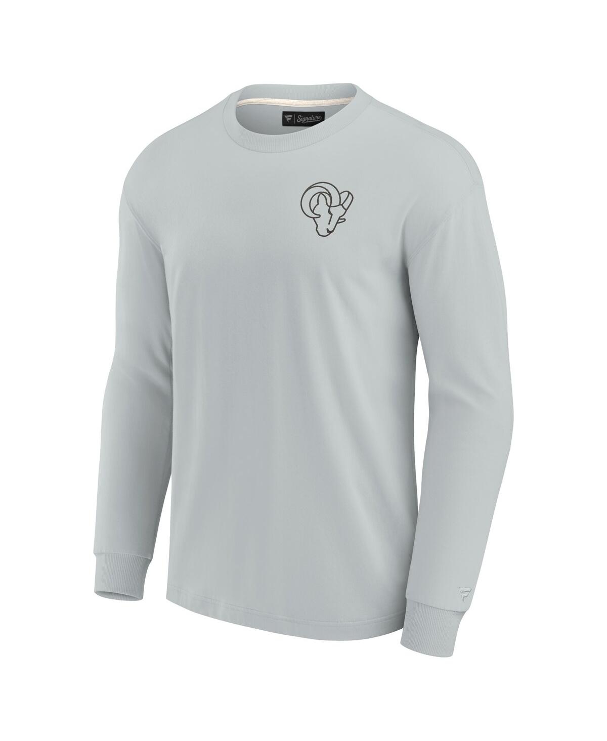 Shop Fanatics Signature Men's And Women's  Gray Los Angeles Rams Super Soft Long Sleeve T-shirt