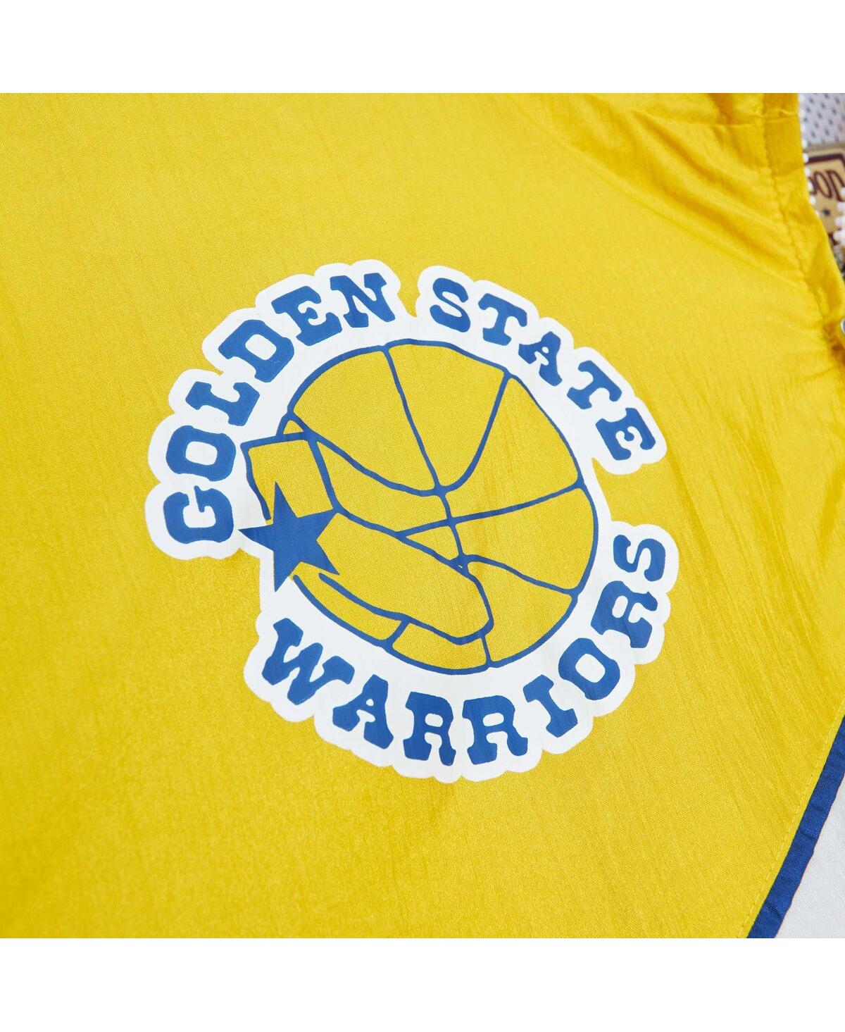 Mitchell & Ness White Golden State Warriors Hardwood Classics Arched Retro Lined Full-zip Windbreak In White