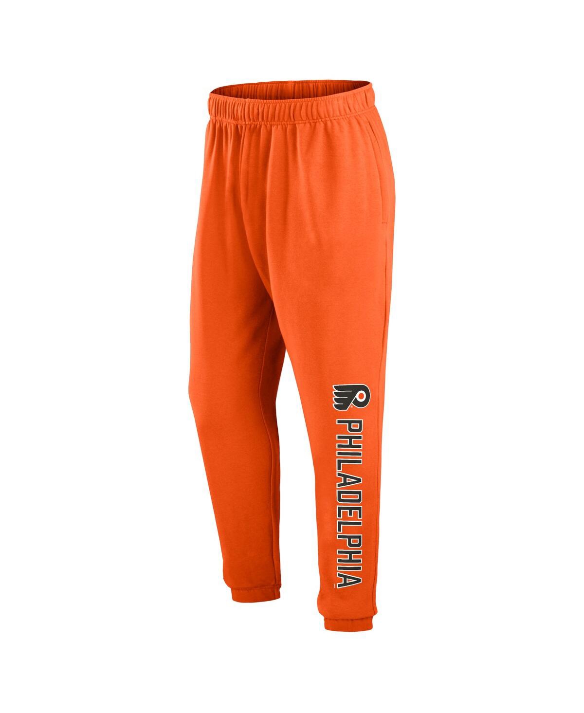 Shop Fanatics Men's  Orange Philadelphia Flyers Chop Block Fleece Sweatpants