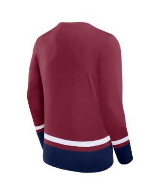 Men's Burgundy Colorado Avalanche Back Pass Lace-Up Long Sleeve T-shirt