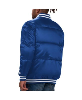 Men's Royal Brooklyn Dodgers Cooperstown Collection Bronx Satin Full-Snap Varsity Bomber Jacket