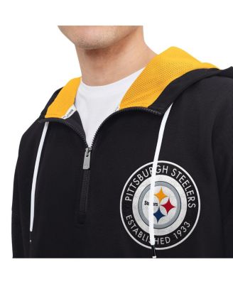 Men's Black Pittsburgh Steelers Aaron Quarter-Zip Hoodie