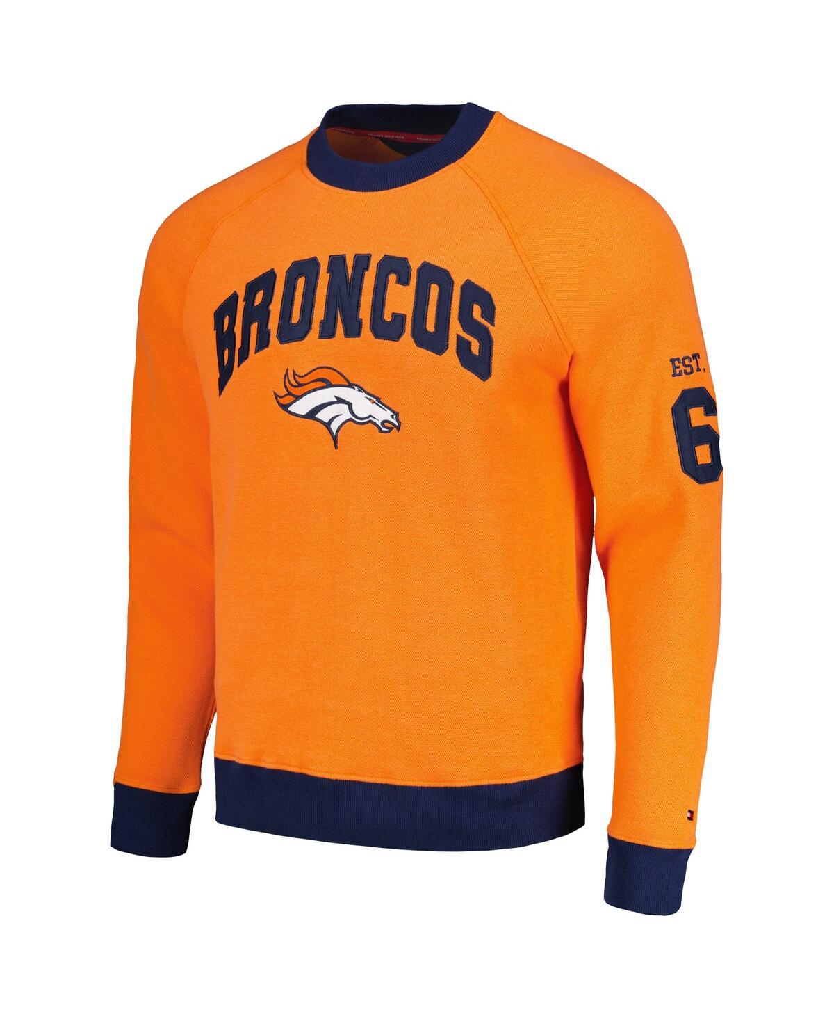 Shop Tommy Hilfiger Men's  Orange Denver Broncos Reese Raglan Tri-blend Pullover Sweatshirt