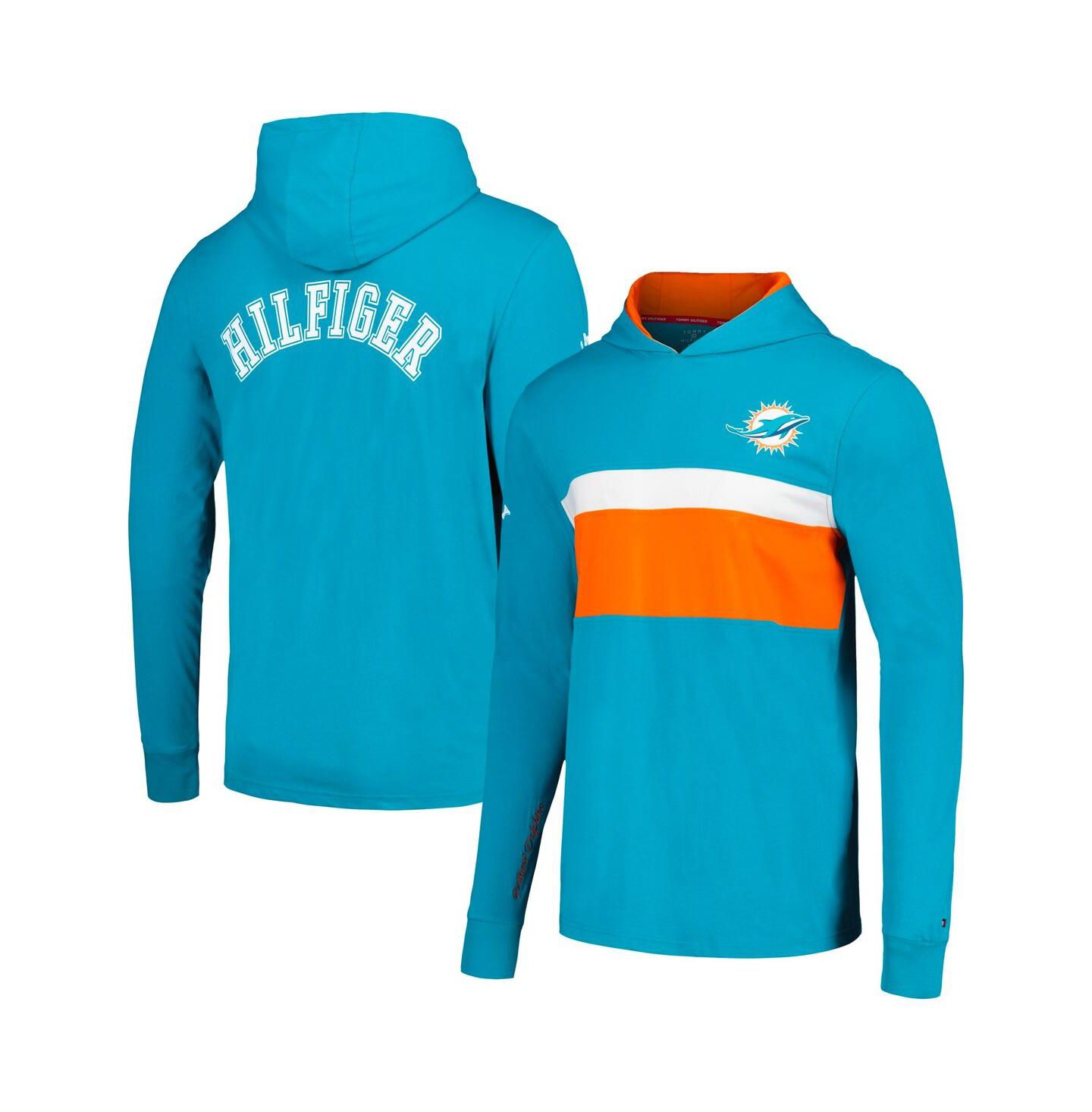 Мужское худи Tommy Hilfiger Aqua Miami Dolphins Morgan Long Sleeve T-shirt — фото 1