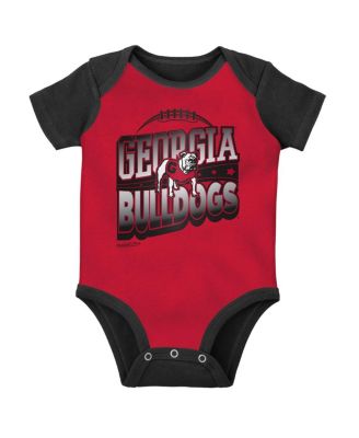 Baby Boys and Girls Black, Red Georgia Bulldogs 3-Pack Bodysuit, Bib and Bootie Set