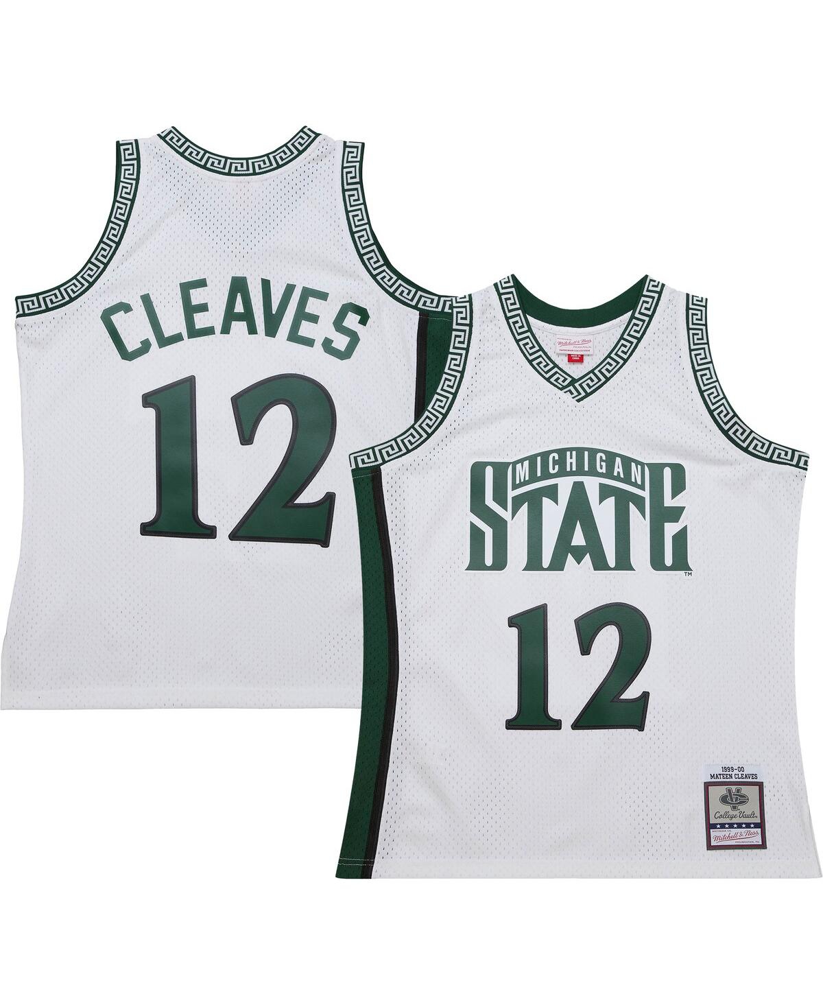 Men's Mitchell & Ness Mateen Cleaves White Michigan State Spartans 125th Basketball Anniversary 1999 Throwback Fashion Jersey - White