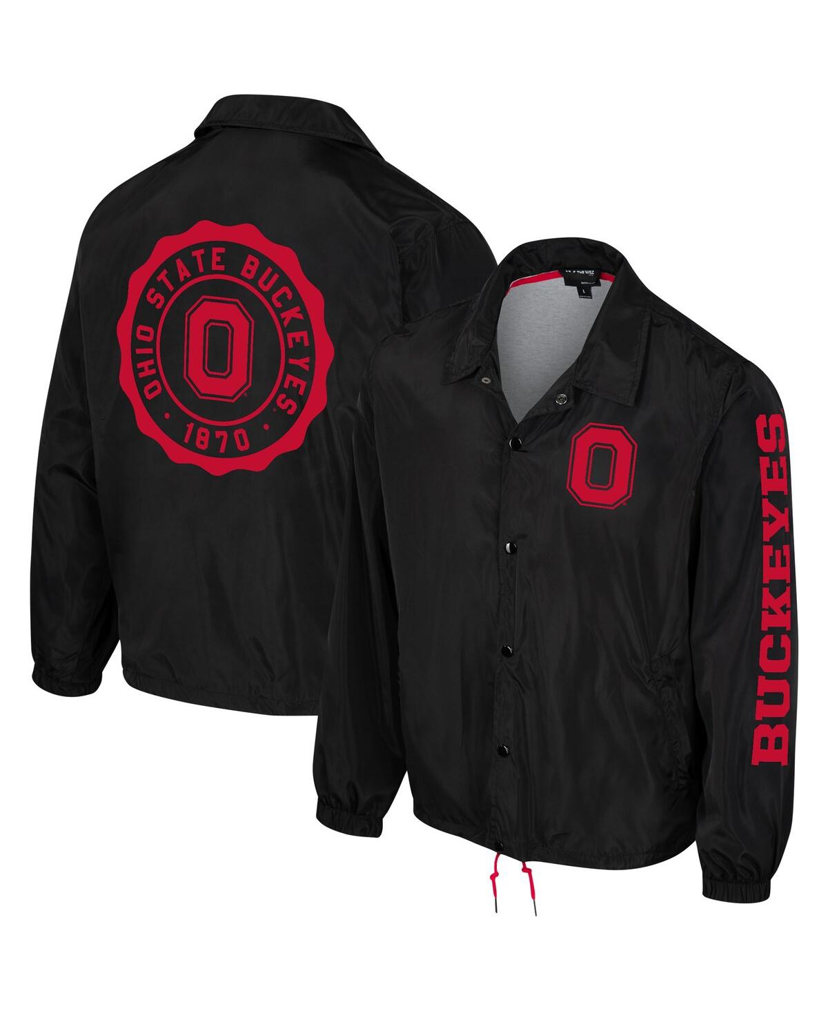 Men's and Women's The Wild Collective Black Ohio State Buckeyes Coaches Full-Snap Jacket - Black