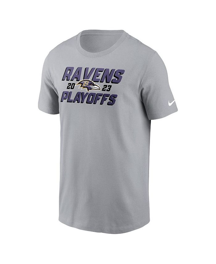 Nike Men's Gray Baltimore Ravens 2023 NFL Playoffs Iconic T-shirt - Macy's