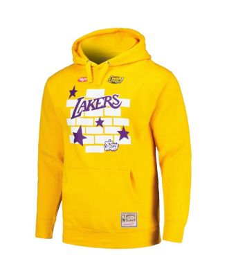 Men's x Tats Cru Gold Los Angeles Lakers Hardwood Classics Brick Pullover Hoodie
