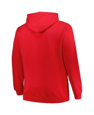 Men's Red New Jersey Devils Big and Tall Arch Over Logo Pullover Hoodie