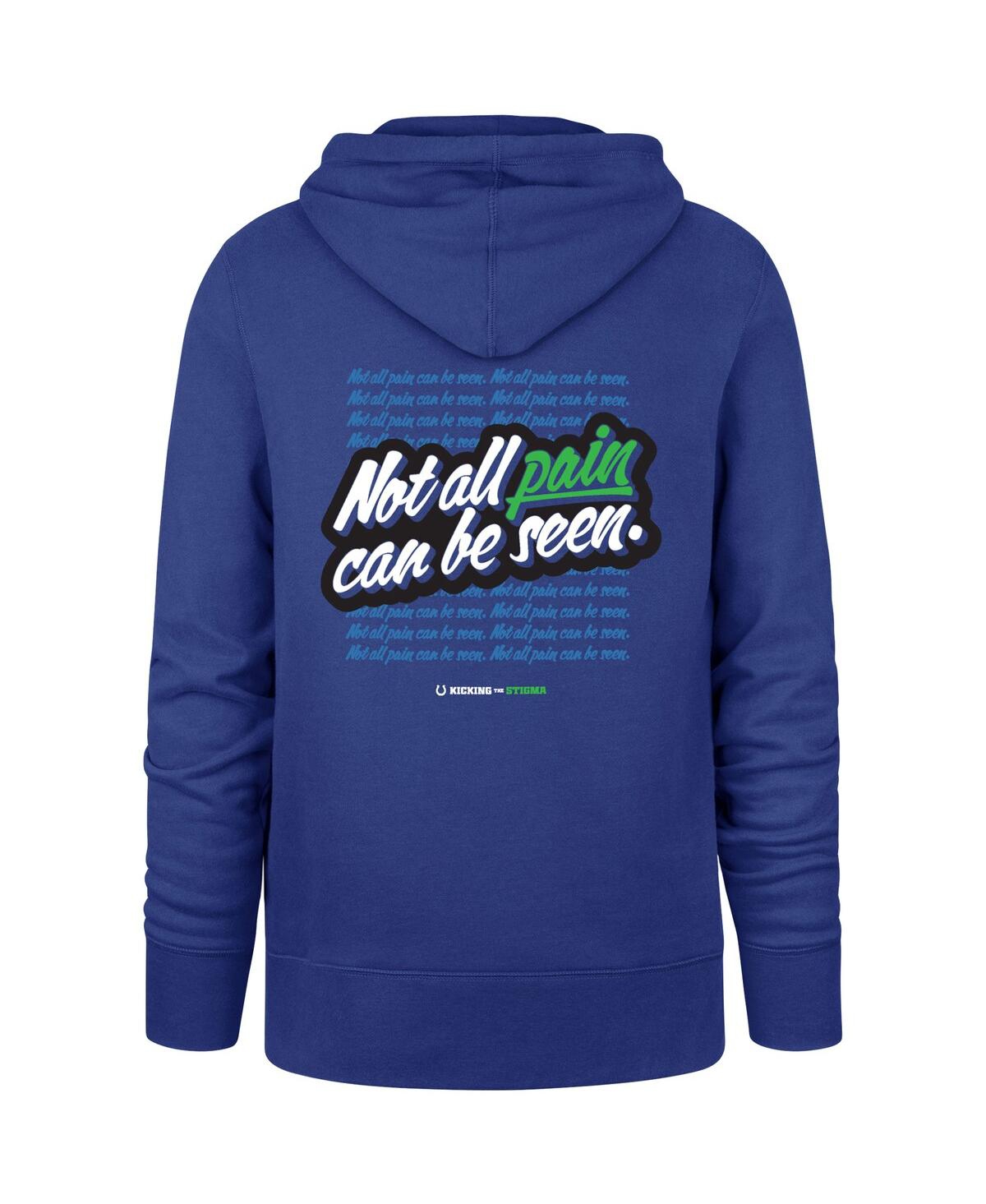 Men's '47 BrandIndianapolis Colts Not All Pain Can Be SeenKicking the Stigma Pullover Hoodie - Royal