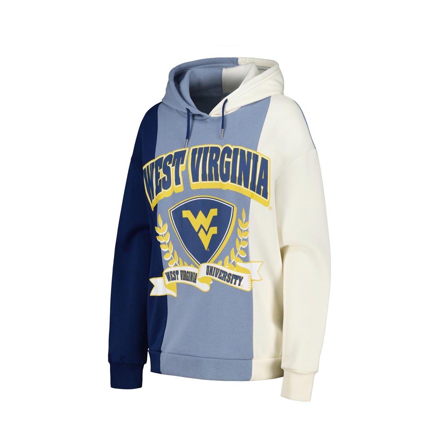 Женское худи Gameday Couture Navy West Virginia Mountaineers Hall of Fame Colorblock Pullover — фото 3