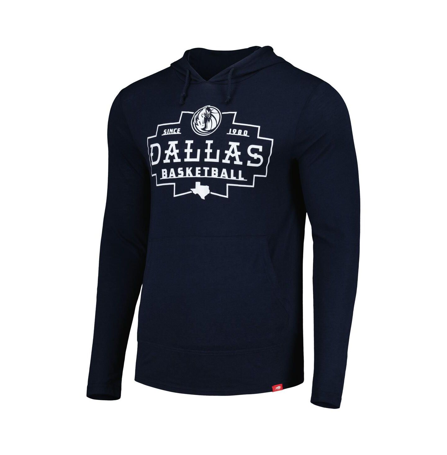 Худи Sportiqe Navy Dallas Mavericks Rowan Tri-Blend Long Sleeve T-shirt — фото 2
