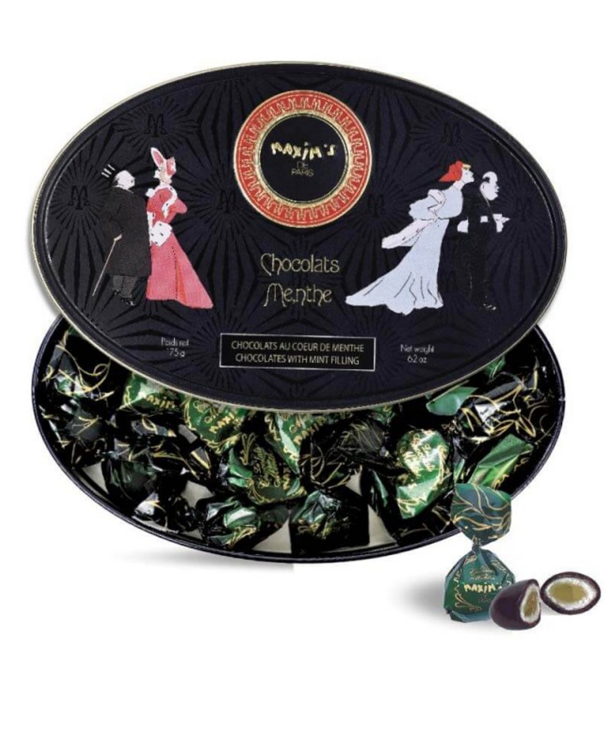 Maxim's De Paris Belle Epoque Tin Box Filled With Chocolate Covered Mints In No Color