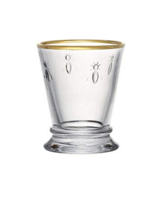 Gold Rimmed Napoleon Bee 10 oz. Tumbler, Set of 4
