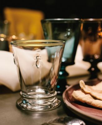 Gold Rimmed Napoleon Bee 10 oz. Tumbler, Set of 4