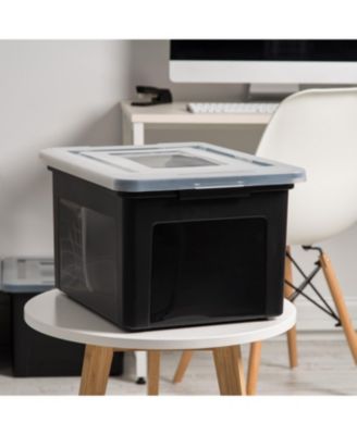35 Qt. 1Pack File Box File Organizer Plastic File Box for Letter/Legal File, BPA-Free Plastic Storage Bin Tote Organizer with Latching Lid