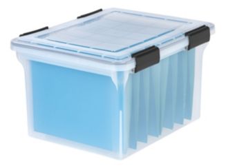 IRIS USA 32qt Letter and Legal Size WEATHERPRO Airtight Plastic Storage ...