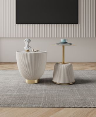 Anderson 2-Piece Leatherette Upholstered End Table Set