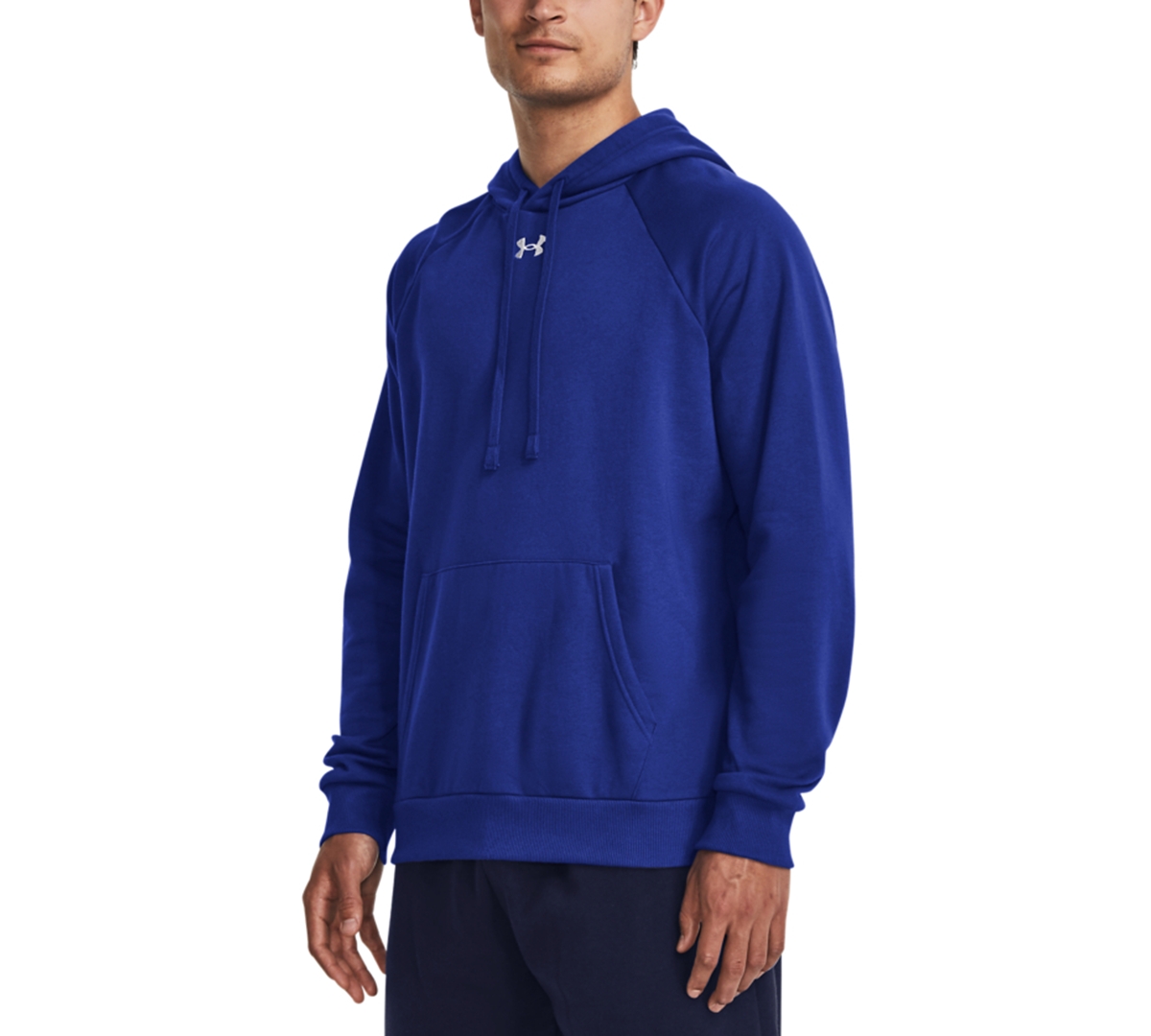 Under Armour Men's Rival Logo Embroidered Fleece Hoodie In Royal,wht