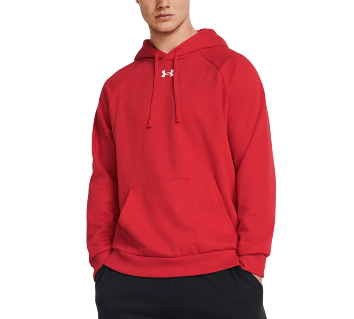 Under Armour Men's Rival Logo Embroidered Fleece Hoodie In Red,wht
