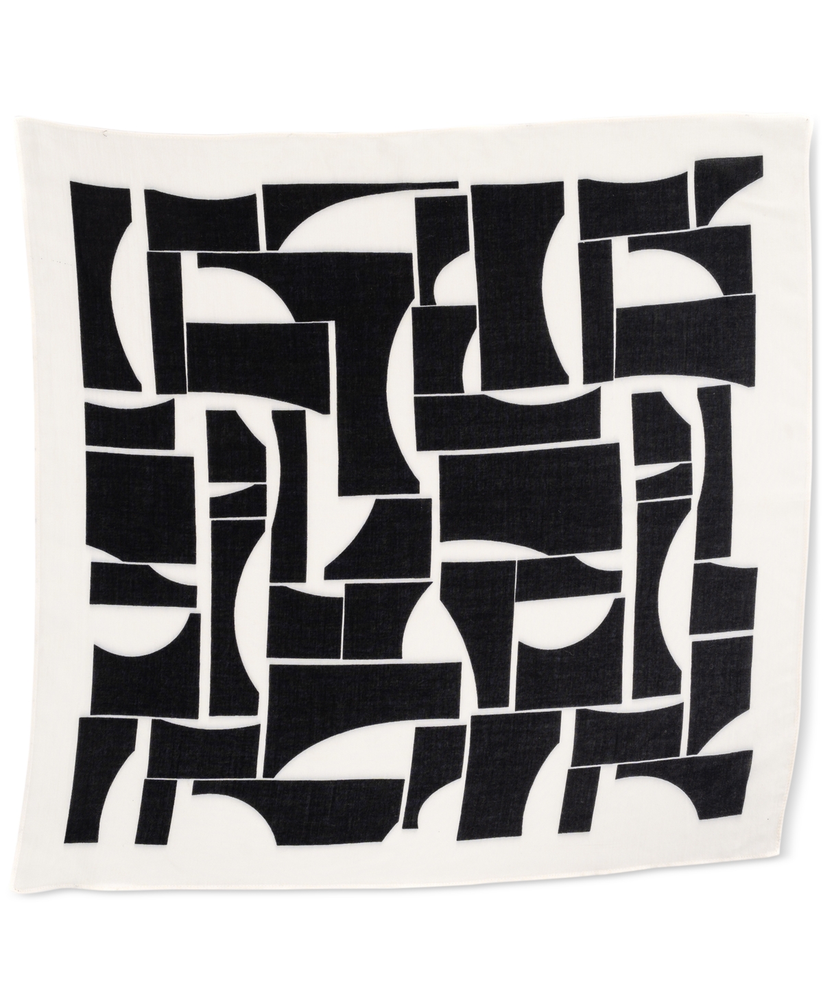 On 34th Women's Abstract Geo Square Scarf, Created For Macy's In Black White