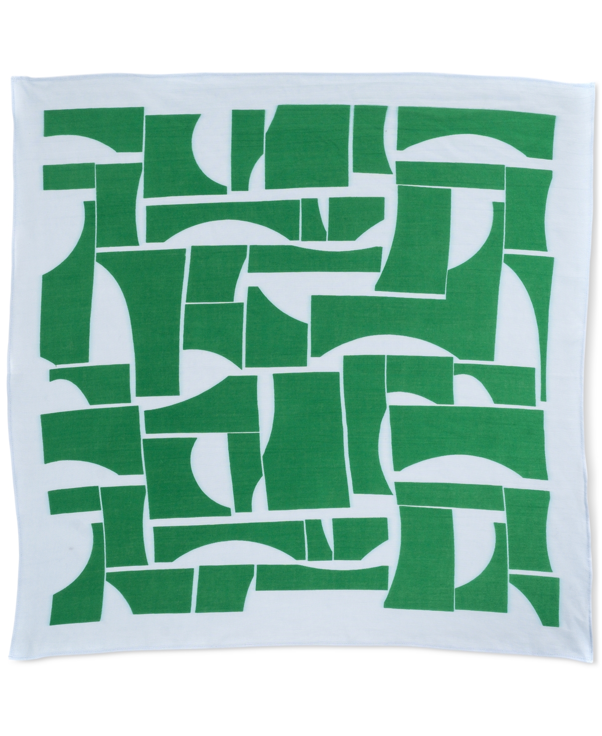 On 34th Women's Abstract Geo Square Scarf, Created For Macy's In Green Blue