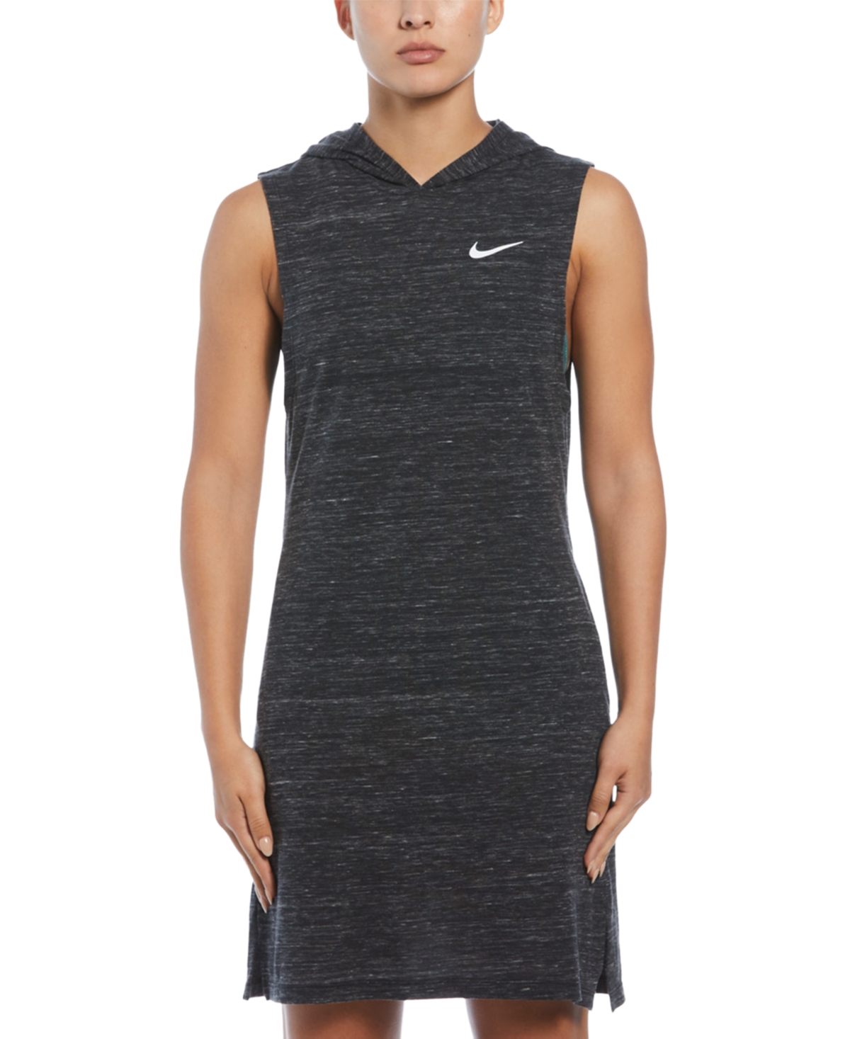 Shop Nike Women's Essential Hooded Cover-up Dress In Black