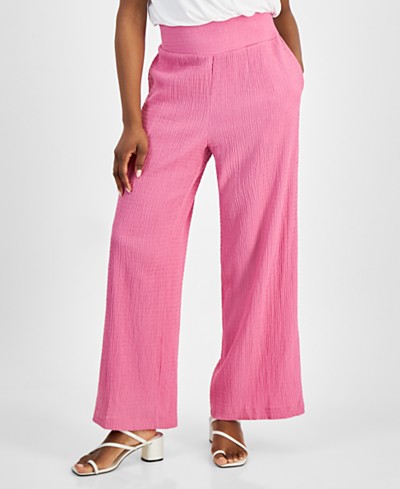 JM Collection Petite Cropped Floral-Print Lounge Pants, Created for Macy's  - ShopStyle