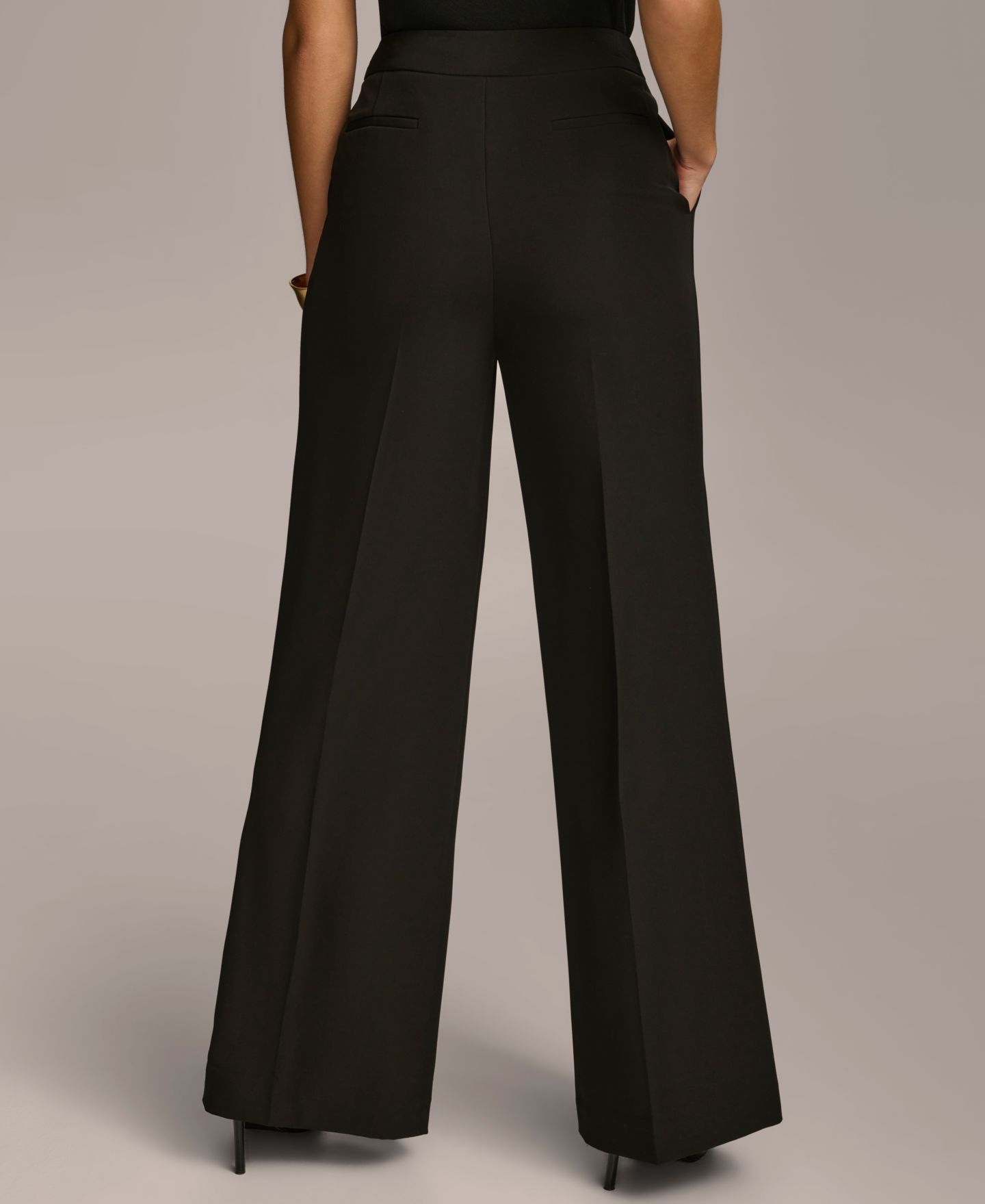 Женские брюки Donna Karan New York Pleat Front Wide-Leg, цвет: Чёрный — фото 4