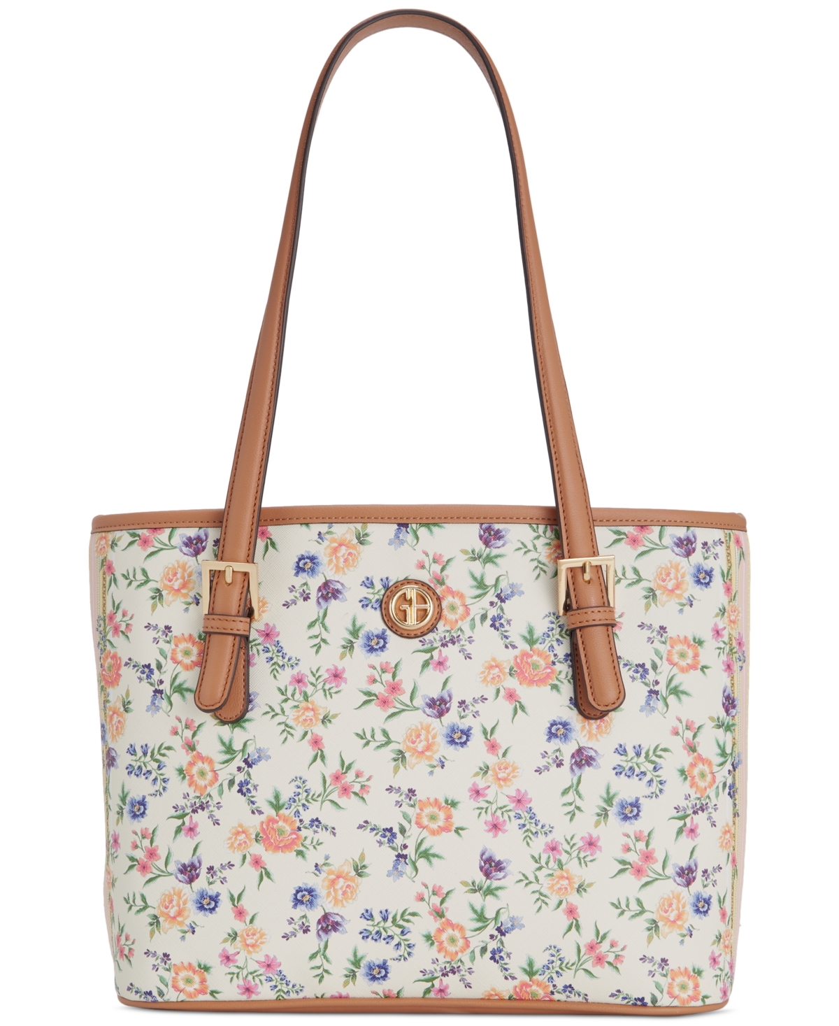 Giani Bernini Saffiano Pastel Floral Large Tote, Created For Macy's In Floral Multi