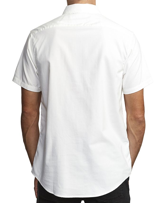 RVCA Men's 'That'll Do' Short Sleeve Button-Up Shirt - Slim Fit Stretch Woven Oxford