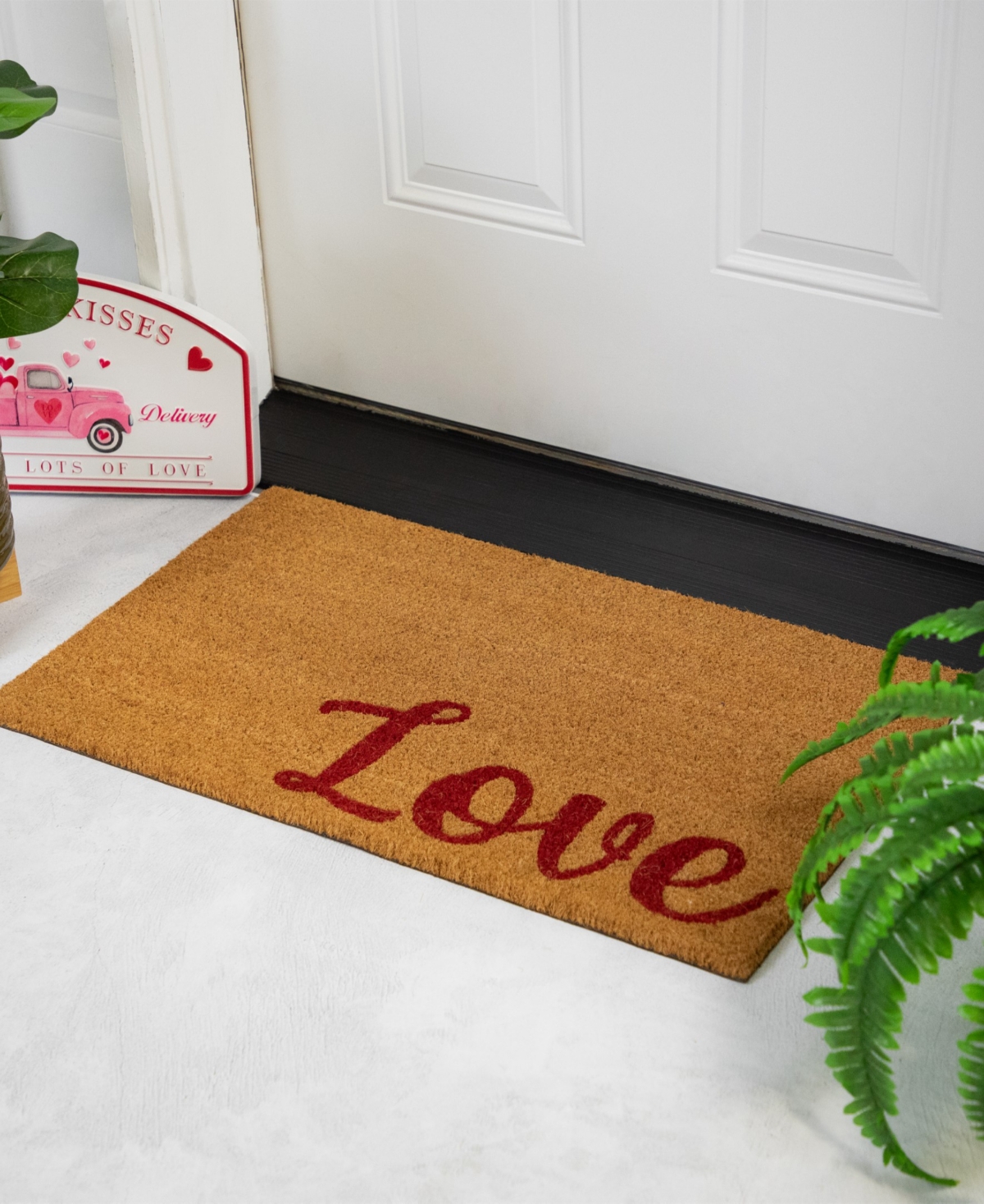 Northlight Natural Coir "Love" Outdoor Doormat 18" x 30"