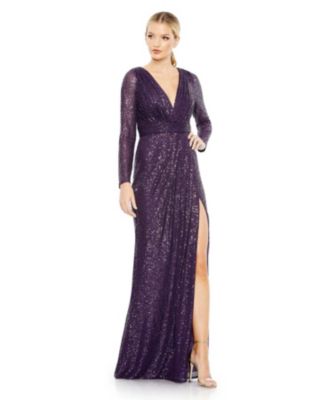 Mac Duggal - Sequin V-Neck Gown