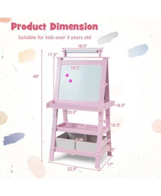 3 in 1 Double-Sided Wooden Kid's Art Easel Whiteboard