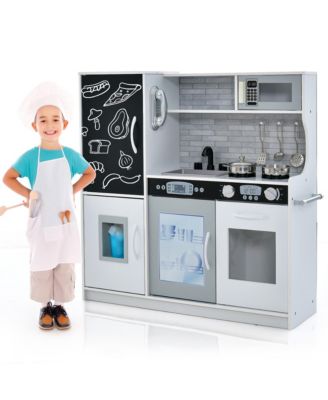 Kid s Pretend Play Kitchen Toddler Kitchen Playset with Blackboard