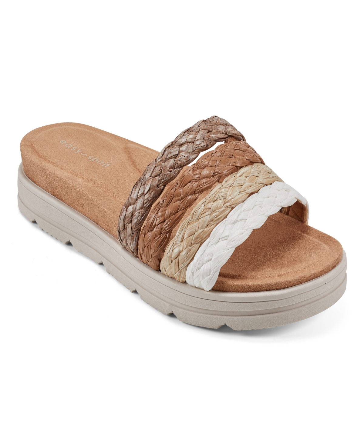 Easy Spirit Women's Salma Round Toe Slip-on Strappy Sandals In Brown Multi