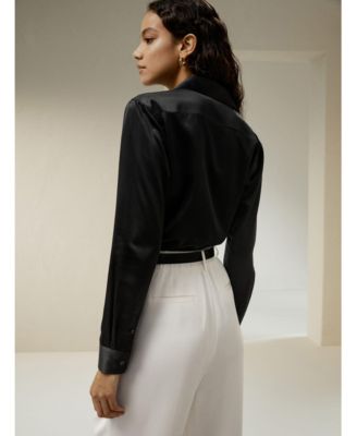 Women's Tailored Button Down Silk Shirt