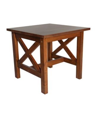 Matty Rustic End Table, Farmhouse Style Solid Wood Accent Table