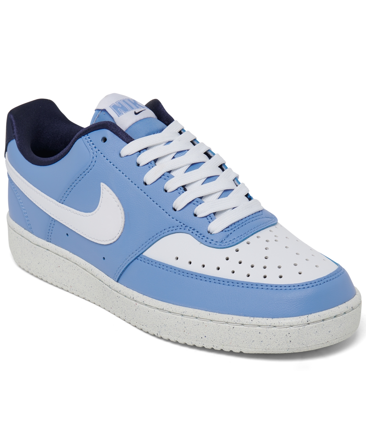 Nike Women's Court Vision Low Casual Sneakers From Finish Line In Varsity Blue,white