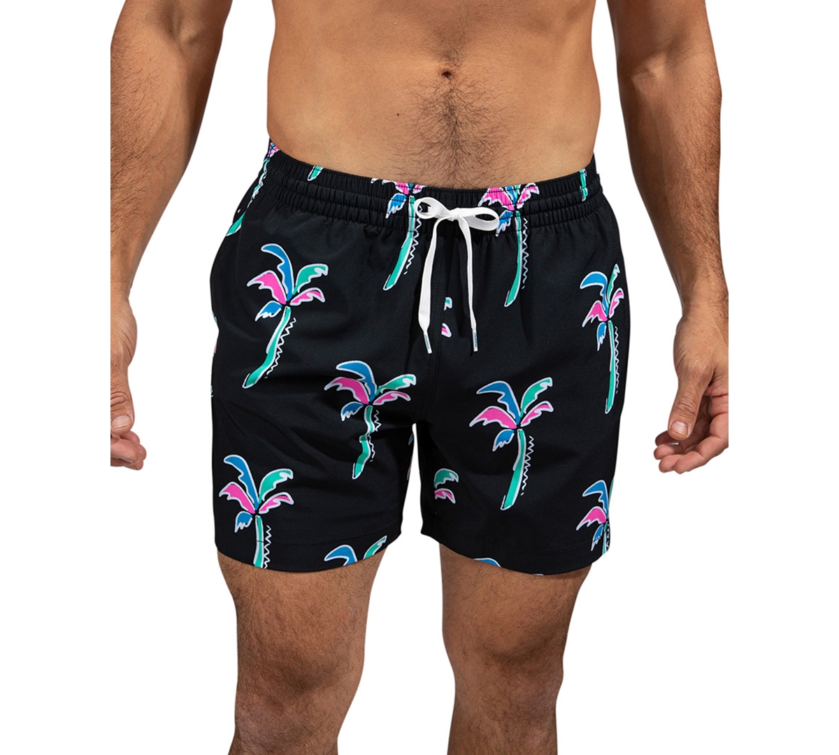 Shop Chubbies Men's The Havana Nights Quick-dry 5-1/2" Swim Trunks With Boxer Brief Liner In Black - Pattern Base