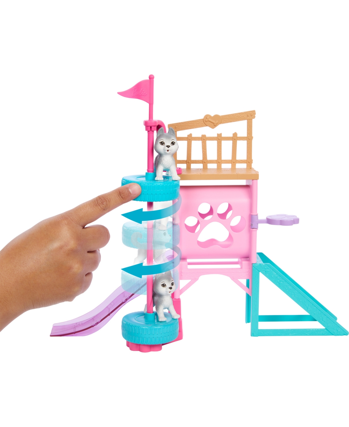 Barbie and Stacie to the Rescue Puppy Playground Play Set with Doll, 3 Pet Dog Figures, and Accessories