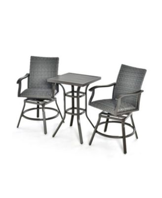 3 Pieces Swivel Bar Set with 4D Air Fiber Cushion