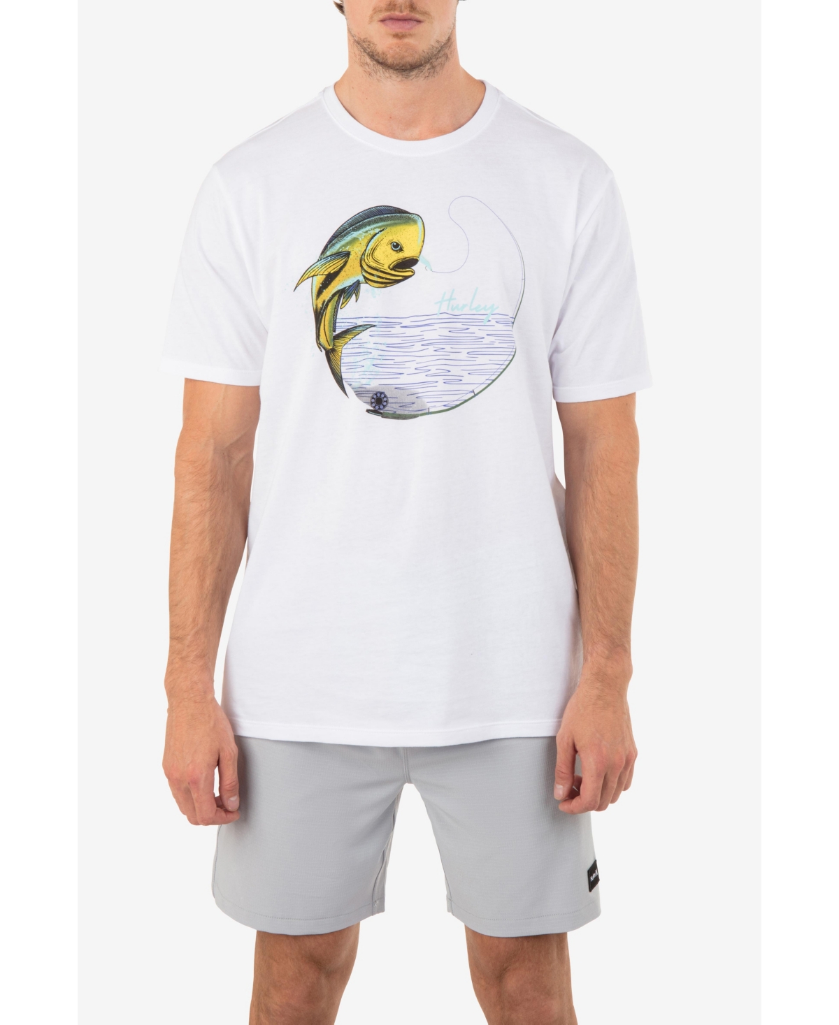 Shop Hurley Men's Everyday Fish On Short Sleeves T-shirt In White