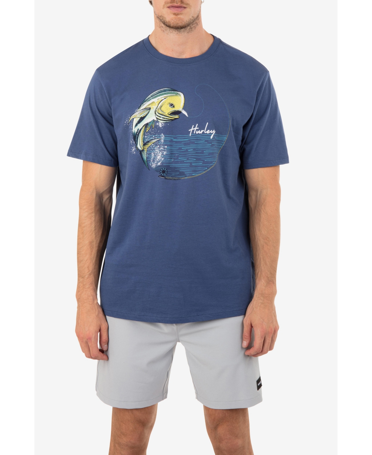 Shop Hurley Men's Everyday Fish On Short Sleeves T-shirt In Submarine