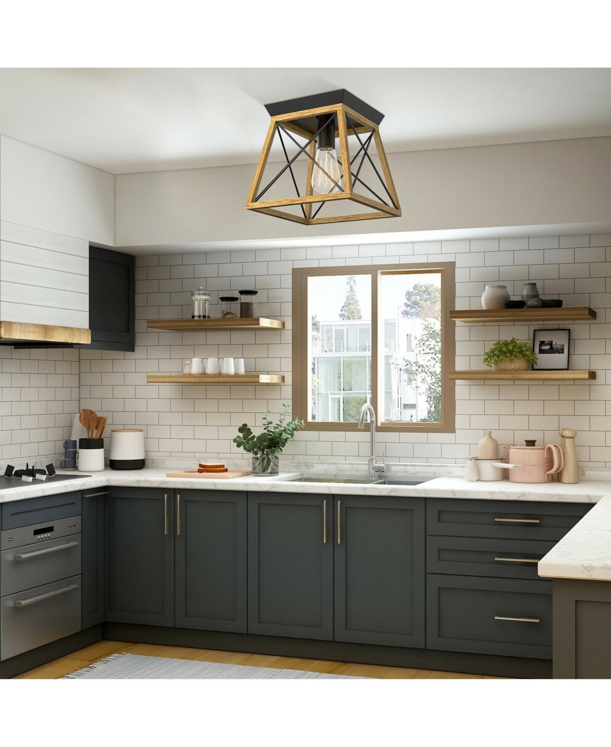 Farmhouse Vintage Like Ceiling Lights With E26 Blub Socket For Hallway Dining Room