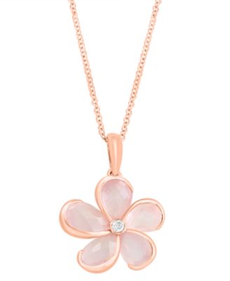 ★ROSEMONT★ 14K necklace RL0158 Macy's Diamond Teardrop 18