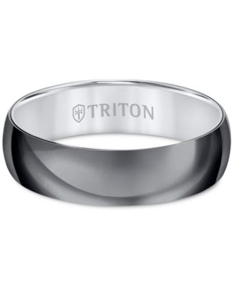 Men's Titan Wedding Band in Black & White Titanium